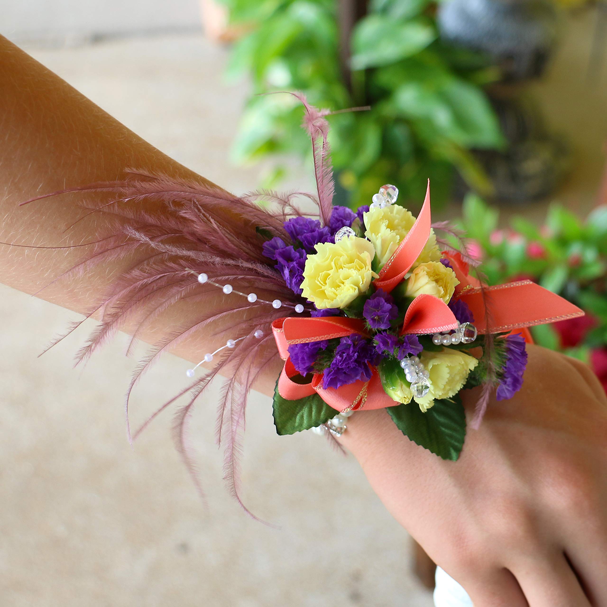 Zucker Feather (TM) - Feather Floral Pick w/Ostrich-Pearls - Amethyst - Image 3