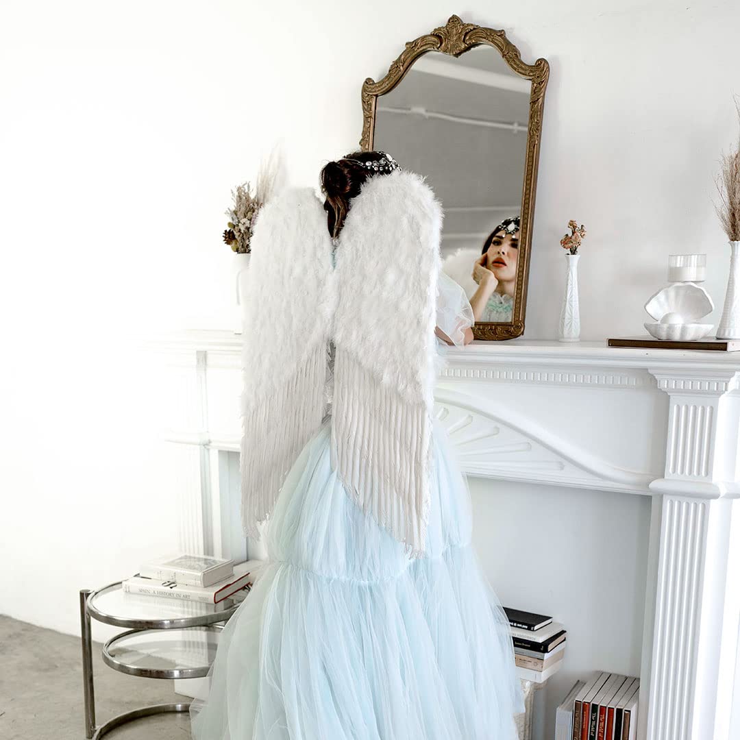 ZUCKER Large Angel Wings (38" x 24") - Ethically-Sourced Natural Feather Wings for Women & Men - Costume Angel Wings, Fantasy Cosplay Wings for Adults - Image 5